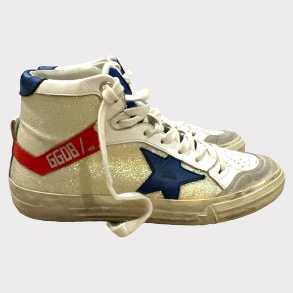 Authentic Golden Goose Glitter 2.12 High Top Sneakers EUC SZ 36 - Picture 1 of 8